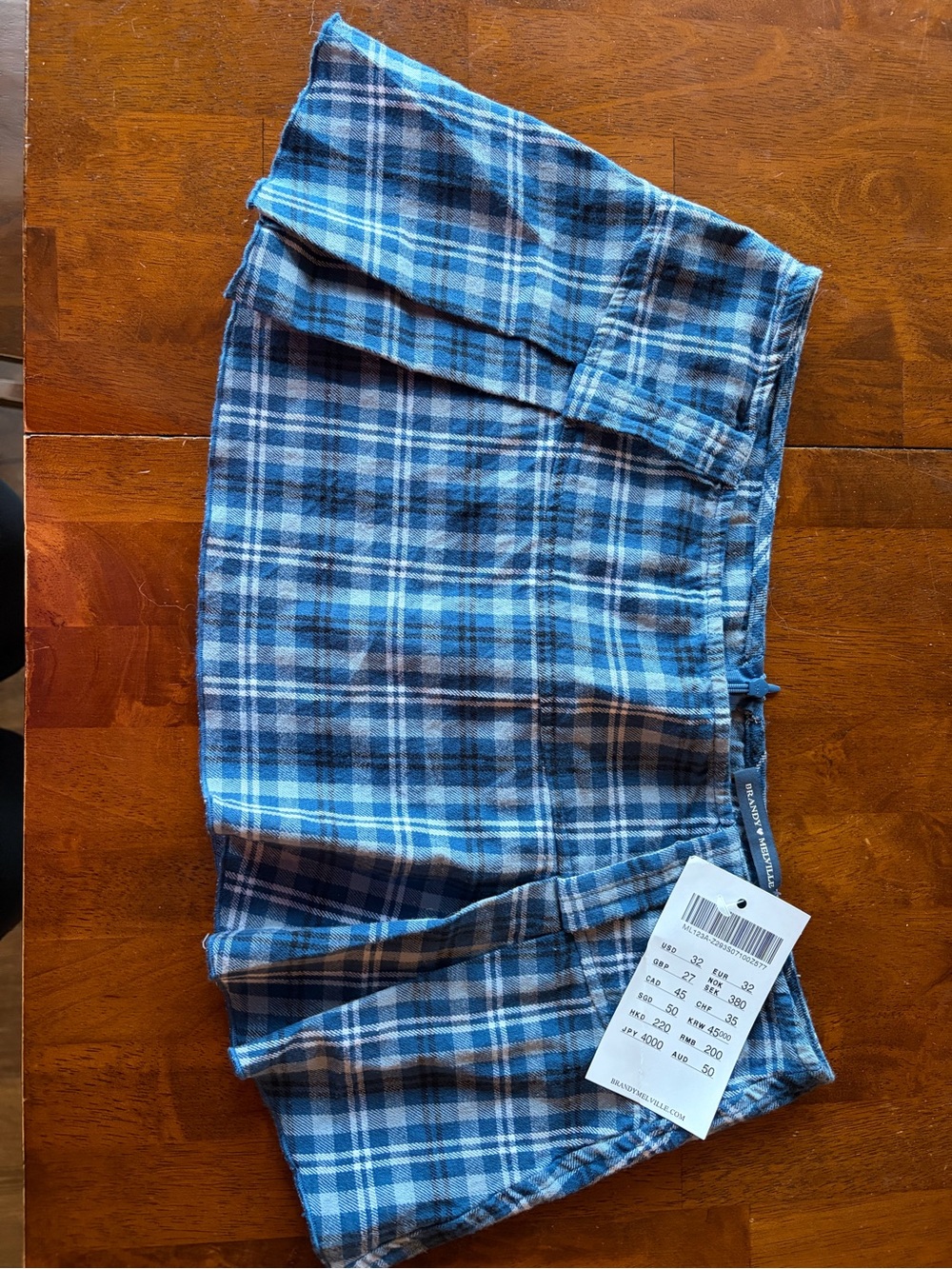 Brandy Melville Blue Plaid Skort